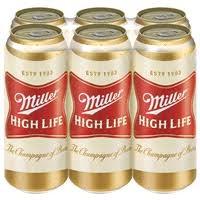 Miller Brewing Co - Miller High Life 16oz 6pk Cans (6 pack 16oz cans) (6 pack 16oz cans)